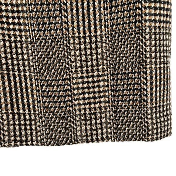 Paul Stanley Vintage Wool Blend Herringbone Print Skirt Black /Tan/Cream Size 12 - Picture 4 of 10